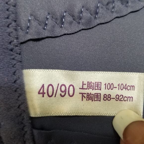 MeooLiisy Women's 18 Hour Bra No Wire Latex Lined Cup Unpadded Blue Size US 38D - Picture 8 of 11